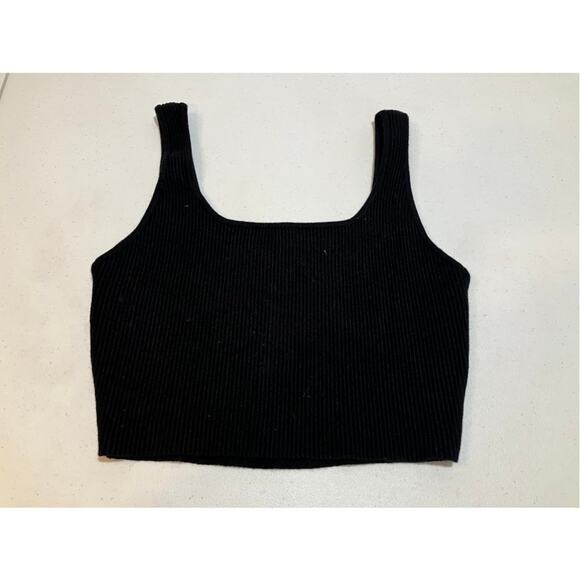 House of Harlow - Sculpt Contour Ribbed Crop Top Black Women's Size Medium - Picture 5 of 8